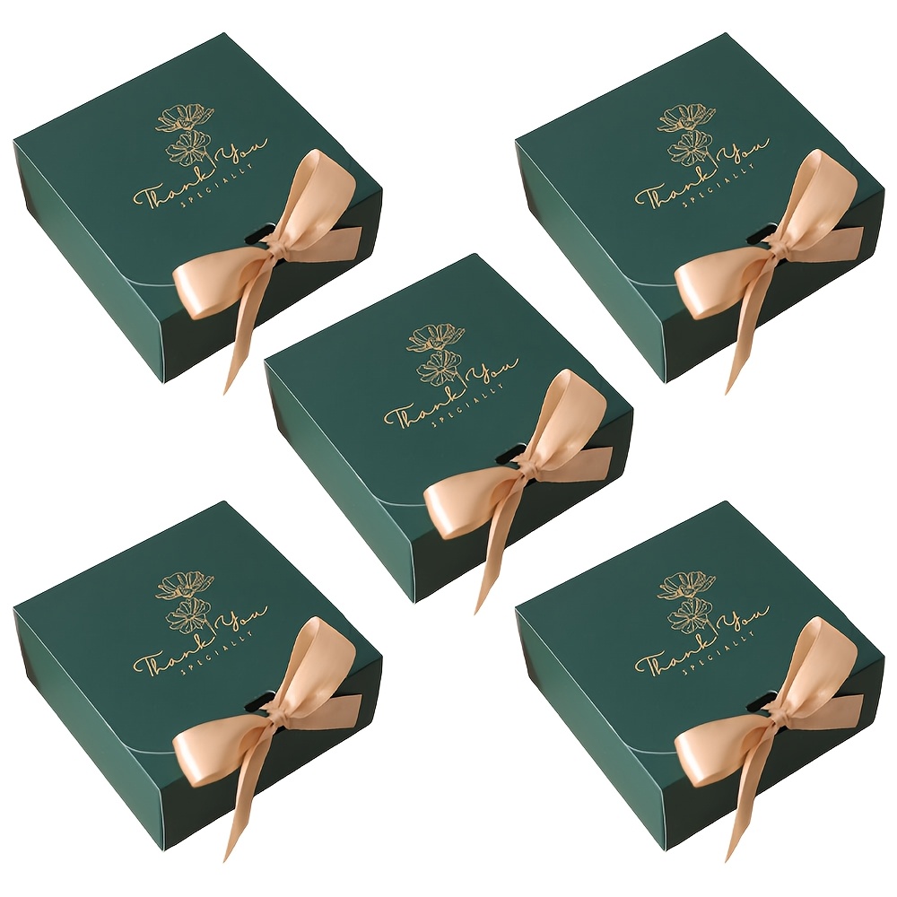 Set of 5 Elegant Gift Boxes with Golden Foil Design